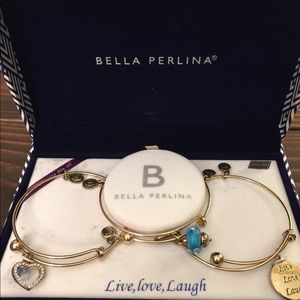 Bella Perlina gold plated 3 bracelets set. NIB!